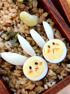 炊飯器で炊くお豆入り高菜ピラフ-レシピのメイン写真