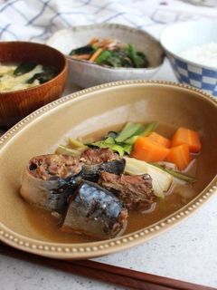 骨粗鬆症予防!さばの味噌煮缶と野菜の煮物-レシピのメイン写真