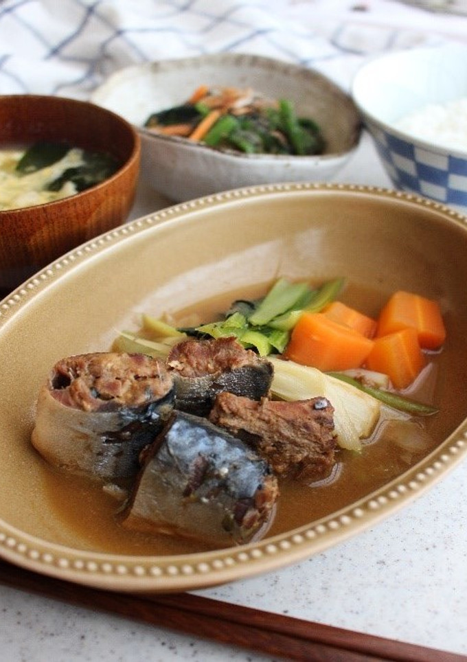 骨粗鬆症予防！さばの味噌煮缶と野菜の煮物-レシピのメイン写真