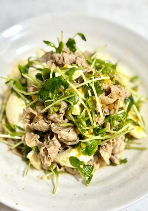 ウマたま♪豆苗の冷しゃぶサラダ-レシピのメイン写真