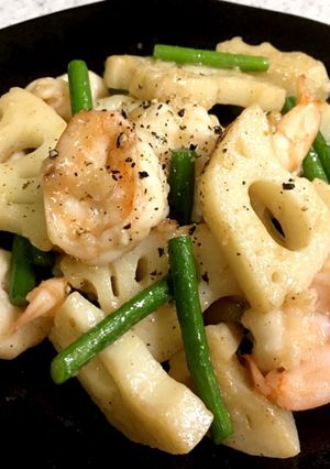 シャキシャキれんこんと海老の炒めもの☆-レシピのメイン写真