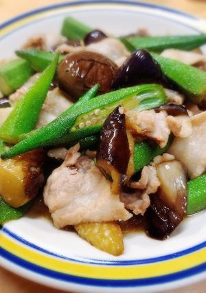 豚バラ茄子オクラの和風中華炒め-レシピのメイン写真