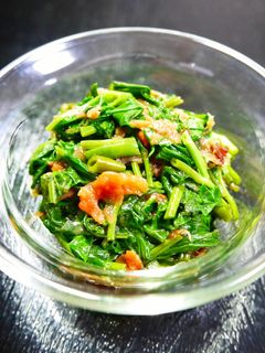 レンジ1分半!空芯菜の梅肉おかか和え-レシピのメイン写真