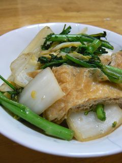 白菜と春菊と油揚げの煮物-レシピのメイン写真