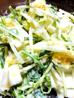 ゆで卵と水菜の塩麹和え-レシピのメイン写真
