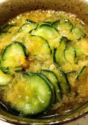 花オクラときゅうりの酢の物-レシピのメイン写真
