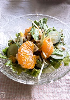 簡単✨水菜とピーナッツのサラダ-レシピのメイン写真