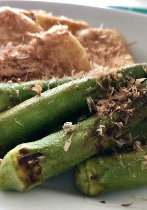おくらと油揚げの酢醤油焼き-レシピのメイン写真