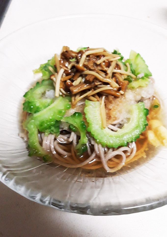 ゴーヤとなめたけのおろし蕎麦-レシピのメイン写真