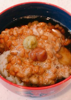 暑い日にサッパリと、梅わさび納豆麦茶漬け-レシピのメイン写真