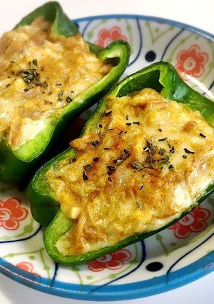 ツナカレーのピーマンカップ パプリカでも-レシピのメイン写真