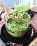 抹茶あま酒×チアシードプディング