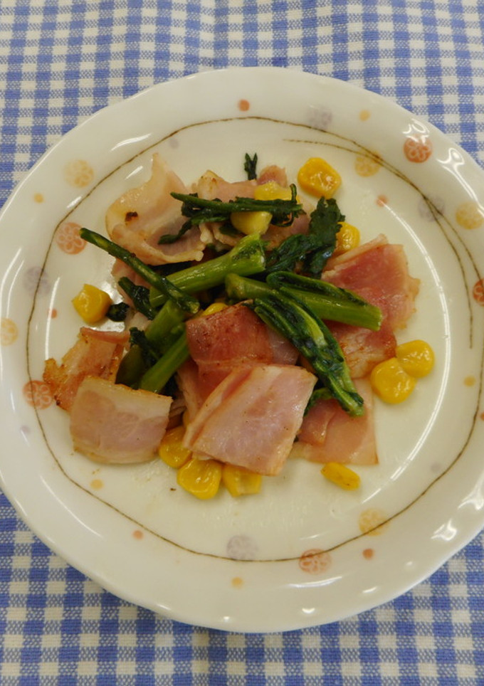 春菊のバターしょうゆ炒め-レシピのメイン写真
