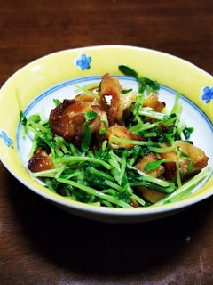 鶏皮と豆苗のポン酢和え-レシピのメイン写真