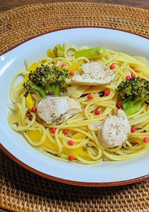 チキンと彩り野菜のレモンパスタ-レシピのメイン写真