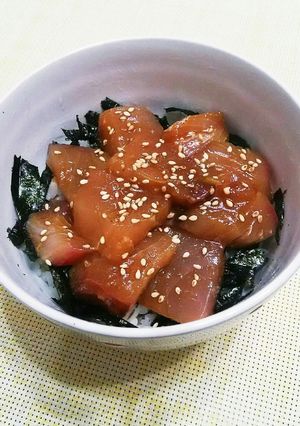 好きなお刺身で☆韓国ユッケ風・漬け丼。-レシピのメイン写真