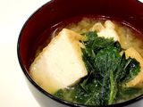 厚揚げとモロヘイヤのお味噌汁♪栄養満点♡