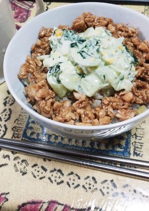 鶏ひき肉南蛮風丼-レシピのメイン写真