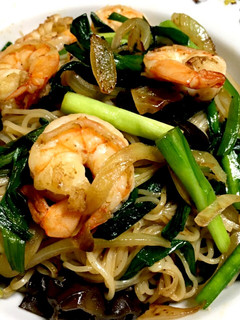 エビとニラの炒め素麺-レシピのメイン写真