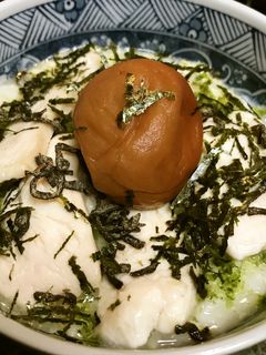 鶏むね肉&梅干しのシンプルおかゆ丼-レシピのメイン写真