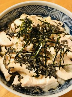 鶏むね肉&とき玉子のシンプルおかゆ丼-レシピのメイン写真