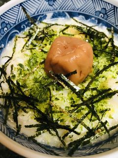お粥の冒険●キノコ粥に梅干し&色々海苔-レシピのメイン写真