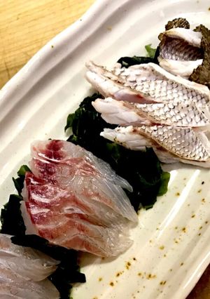 ＜香りと歯ごたえ＞　鯛刺身の炙り-レシピのメイン写真