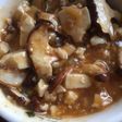 食感が楽しい、焼き椎茸入り麻婆豆腐