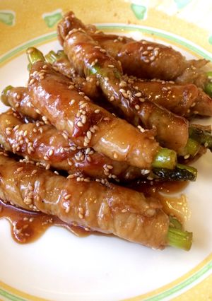 こってり甘辛♪豚ばらアスパラ巻き焼き♪-レシピのメイン写真