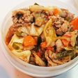 豚肩ロースと野菜の五目トマトソース炒め