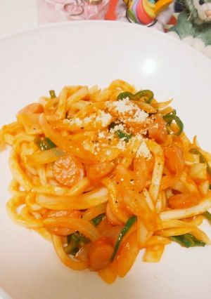 レンジで簡単☆ナポリタンうどん-レシピのメイン写真