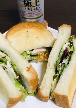 スモークチキンのサンドイッチ-レシピのメイン写真