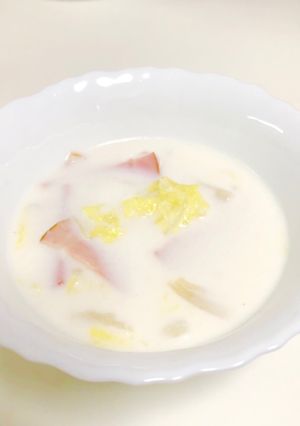 牛乳嫌いも◎白菜とハムの中華ミルクスープ-レシピのメイン写真
