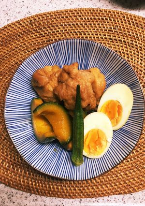鶏のグルテンフリー唐揚げお月見煮-レシピのメイン写真