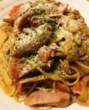 ナポリタン風プチトマトソースのパスタ