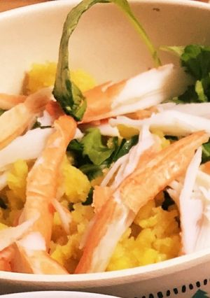 レンジで簡単！サツマイモとカニカマサラダ-レシピのメイン写真
