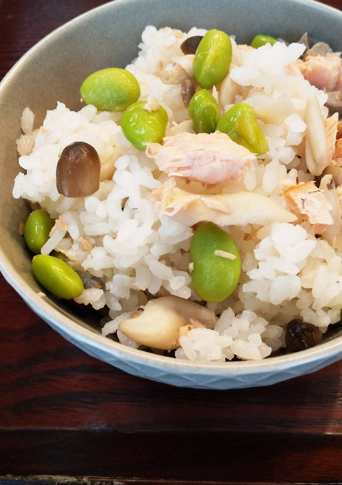 鮭と枝豆としめじの炊き込み御飯-レシピのメイン写真