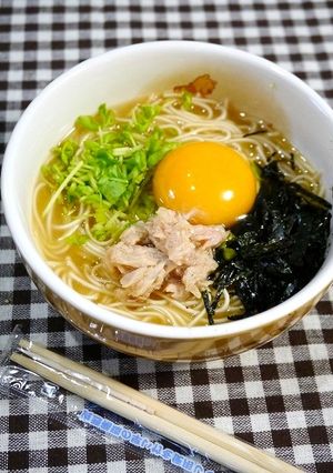 防災レシピ！餡かけ☆月見そーめん-レシピのメイン写真