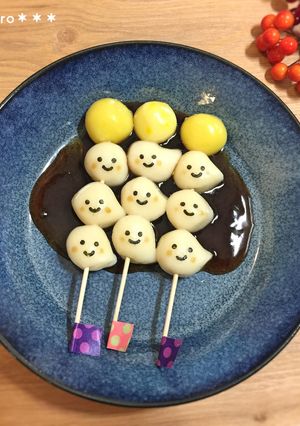 お月見&ハロウィン☆白玉団子☆キャラ-レシピのメイン写真