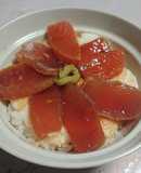 マグロ漬け山かけ丼(簡単に美味しく)