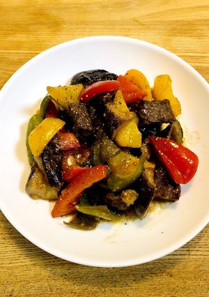 サイコロステーキと彩り野菜の甘酢炒め-レシピのメイン写真