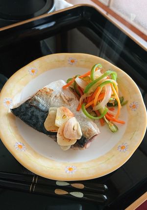簡単夕食！鯖、野菜ソテー。-レシピのメイン写真