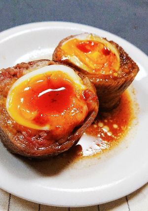 すき焼きたれ風肉巻き半熟たまご-レシピのメイン写真