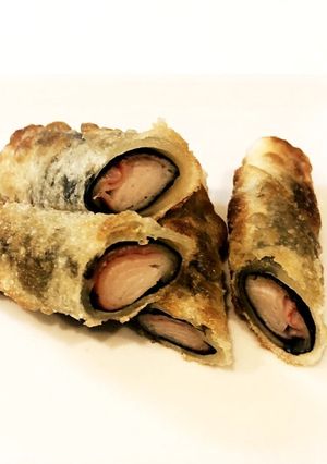 カニカマと味海苔の餃子の皮巻き-レシピのメイン写真