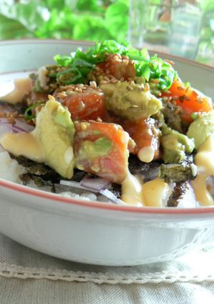 ＊　サーモンアボカド丼　＊-レシピのメイン写真