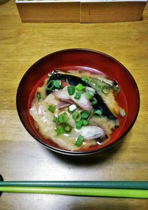 梨湖の簡単!焼きナスのお味噌汁-レシピのメイン写真
