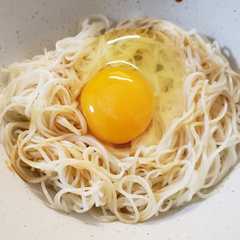 超簡単！釜玉そうめん-レシピのメイン写真