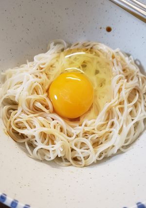 超簡単！釜玉そうめん-レシピのメイン写真
