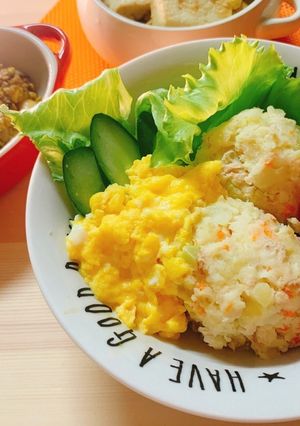 レンチンで!ツナ缶入り豆乳ポテトサラダ-レシピのメイン写真