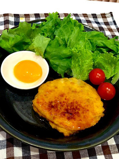 歯応え抜群☆レンコン入り月見つくねバーグ-レシピのメイン写真